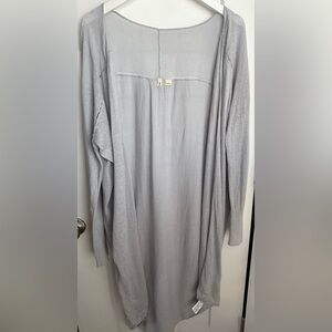 Anthropologie Moth XL Linen Cotton Blend Cocoon Duster Cardigan Grey Bohemian